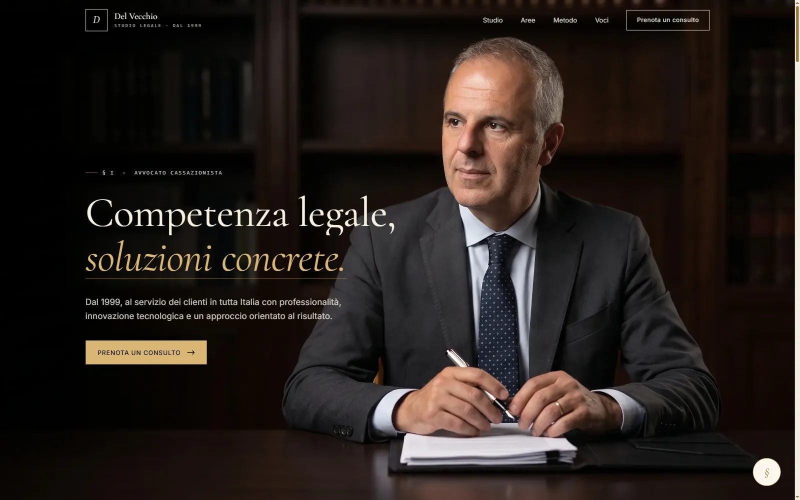 Portada de Studio Legale Del Vecchio, despacho de abogados en Roma